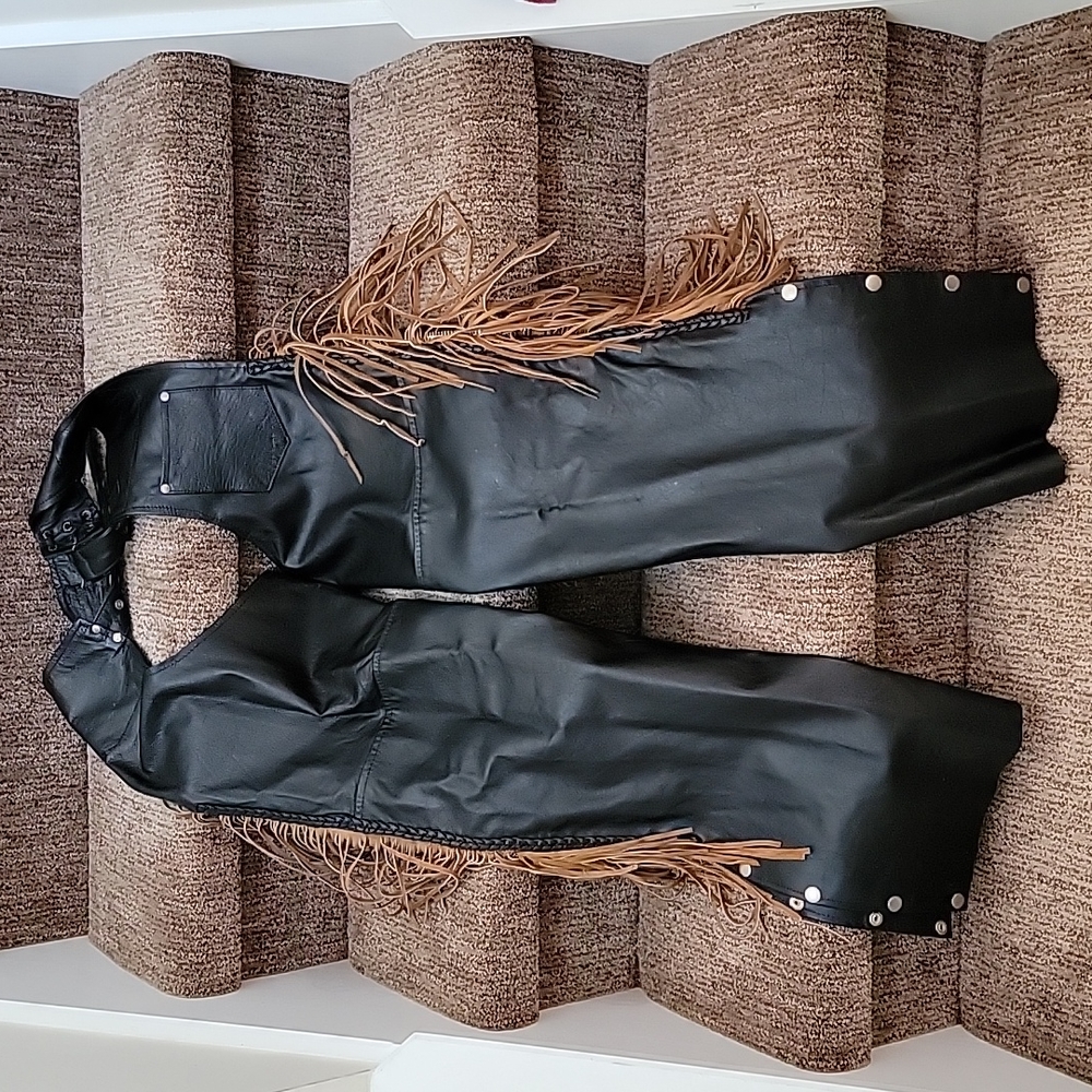 Leather Club Chaps with Fringe